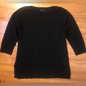 Cable & Gauge Black Pullover Sweater L Heavy Knit Crew Neck